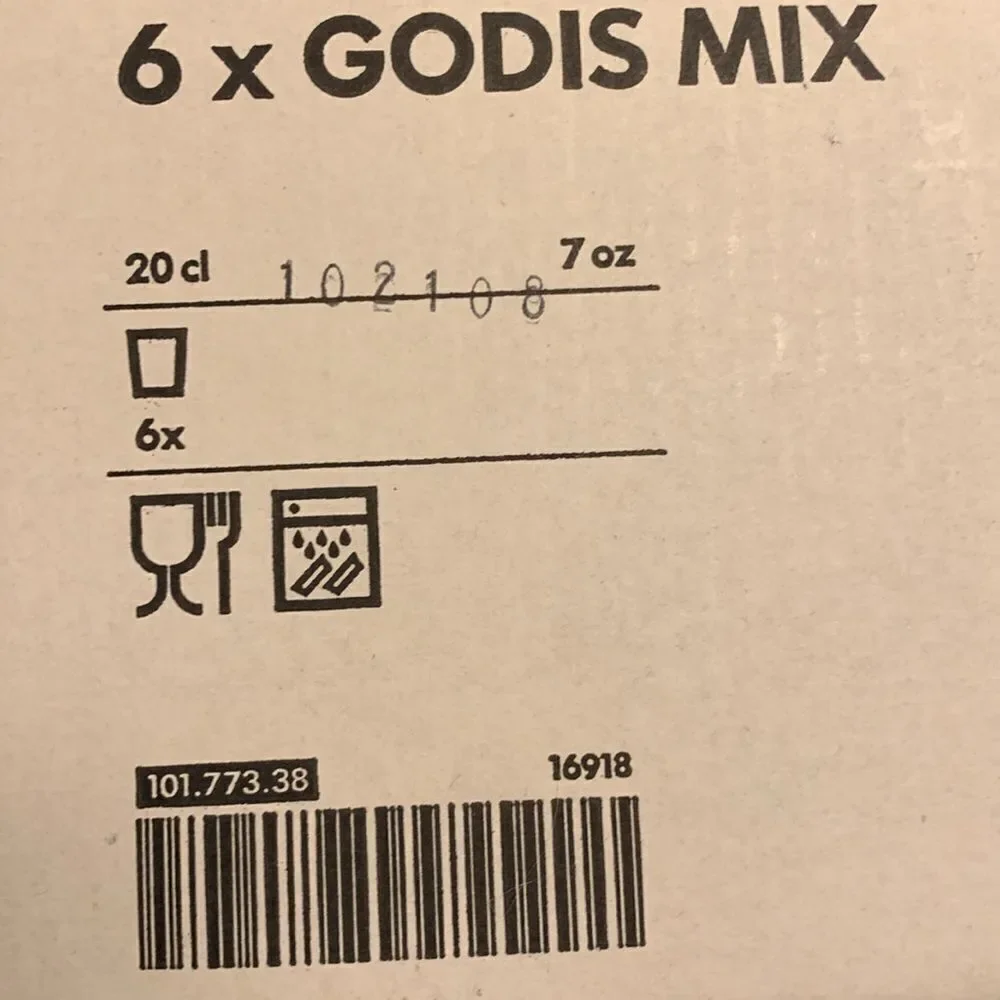 IKEA Godis Mix set of 6 glasses 7oz Low Ball Clear with star. NEW
